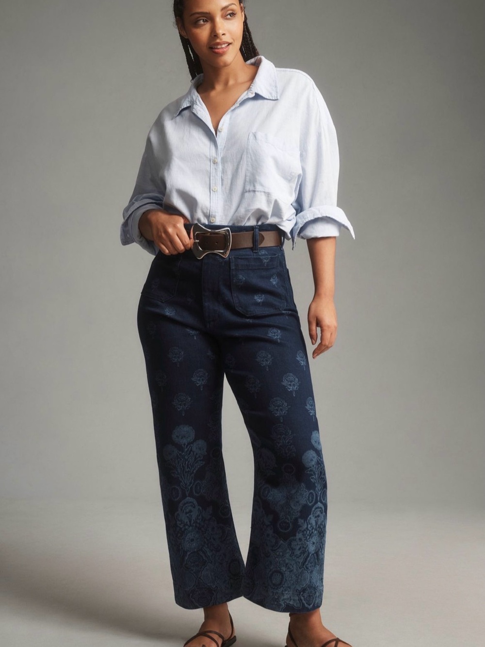 Maeve Colette Cropped Wide-Leg Jeans
